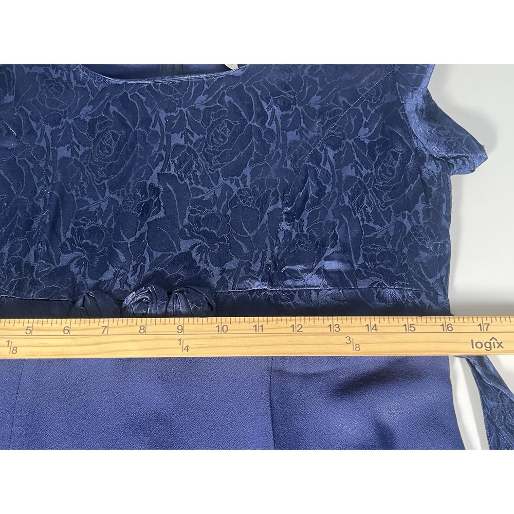 Vintage 90s Frederick's Of Hollywood Navy Empire Waist Maxi Dress Sz 11/12 - Picture 14 of 16